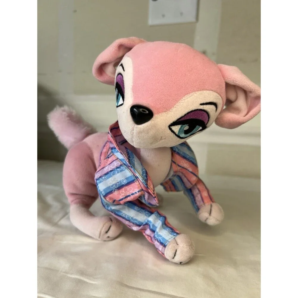 Bratz Petz Pink Chihuahua Plush Dog Embroidered Eyes Striped Shirt Y2K Toy Shae